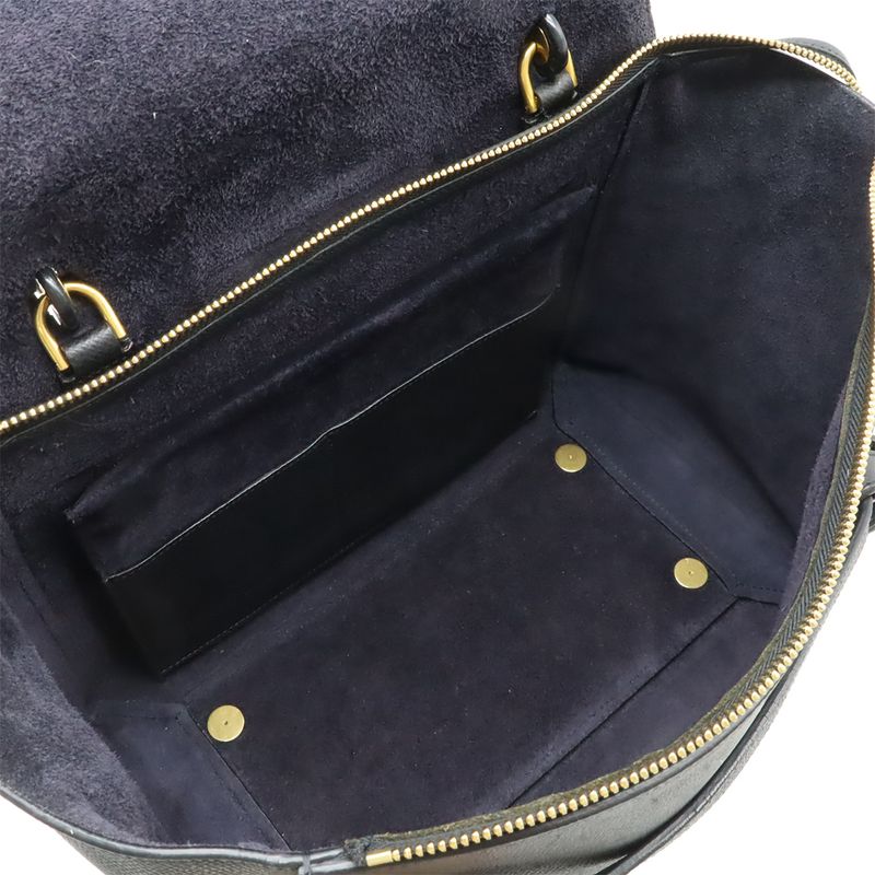 Celine Belt Bag Mini Handbag Tote Bag 2WAY Shoulder Bag Grained Calfskin Black