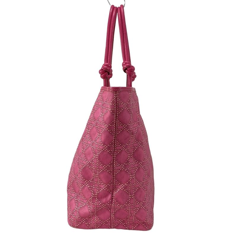 Dior Christian Dior Tote Bag Sherry Pink Cannage Print Leather