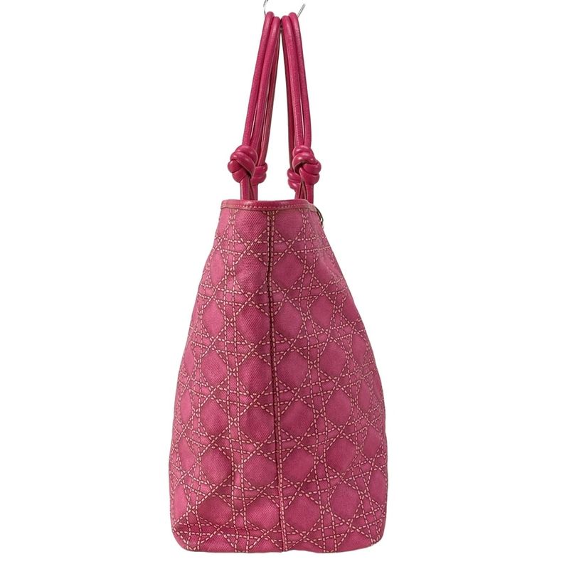 Dior Christian Dior Tote Bag Sherry Pink Cannage Print Leather