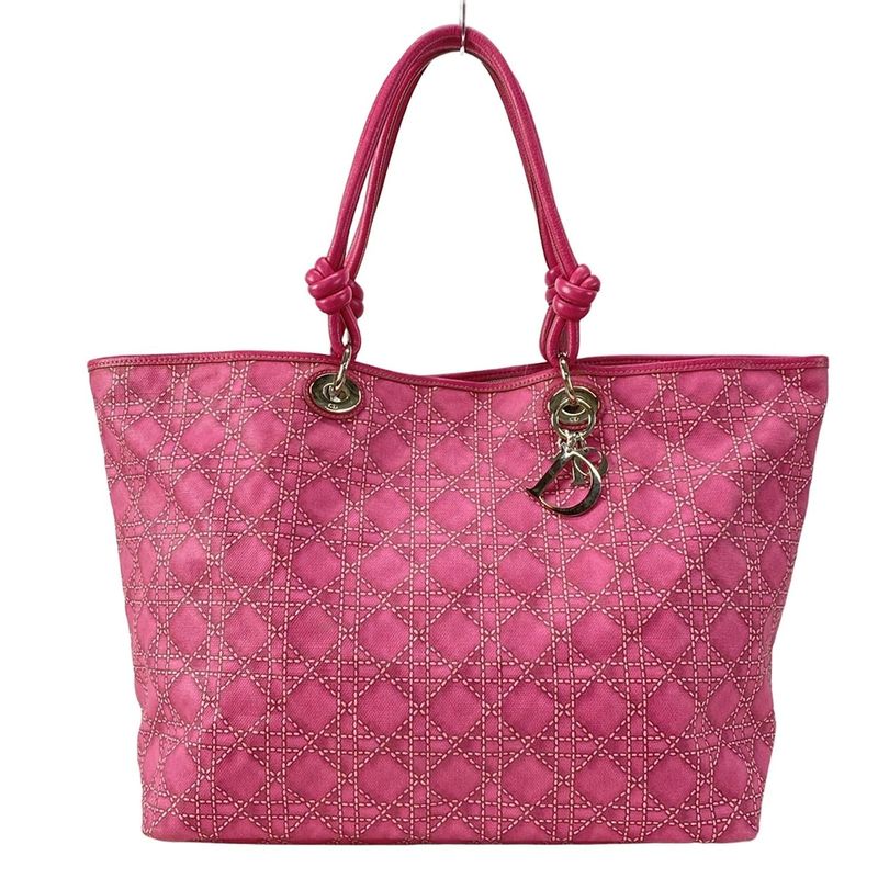 Dior Christian Dior Tote Bag Sherry Pink Cannage Print Leather