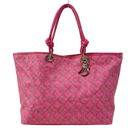 Dior Christian Dior Tote Bag Sherry Pink Cannage Print Leather