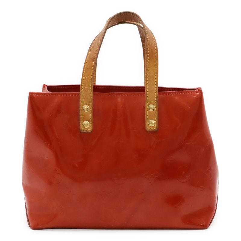 Louis Vuitton Monogram Vernis Lead PM Handbag Mini Tote Bag Rouge Red M91088