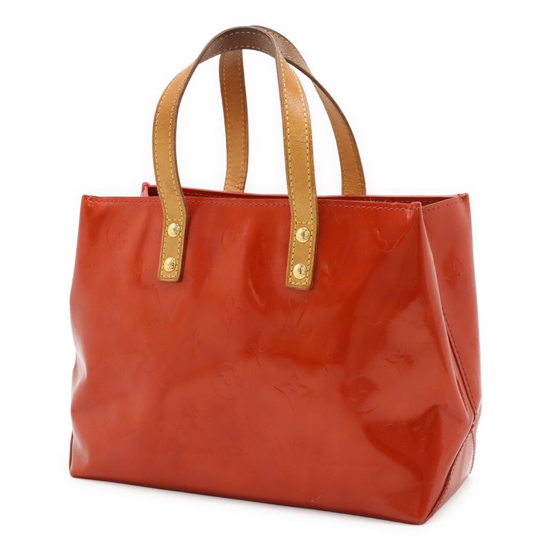 Louis Vuitton Monogram Vernis Lead PM Handbag Mini Tote Bag Rouge Red M91088