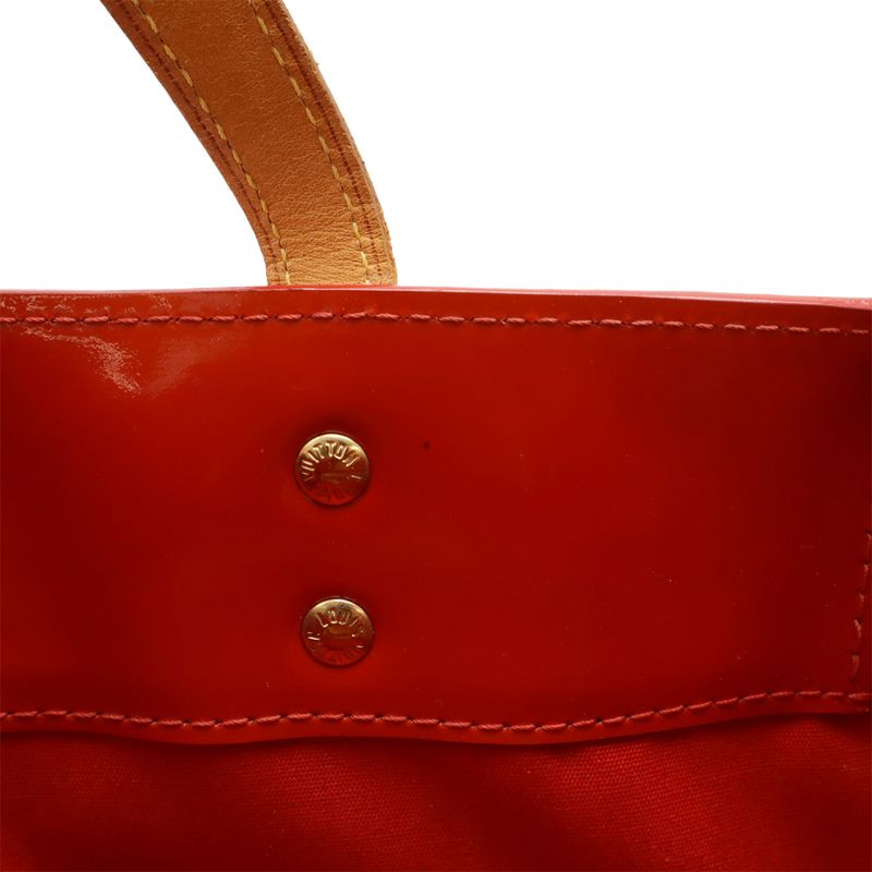 Louis Vuitton Monogram Vernis Lead PM Handbag Mini Tote Bag Rouge Red M91088