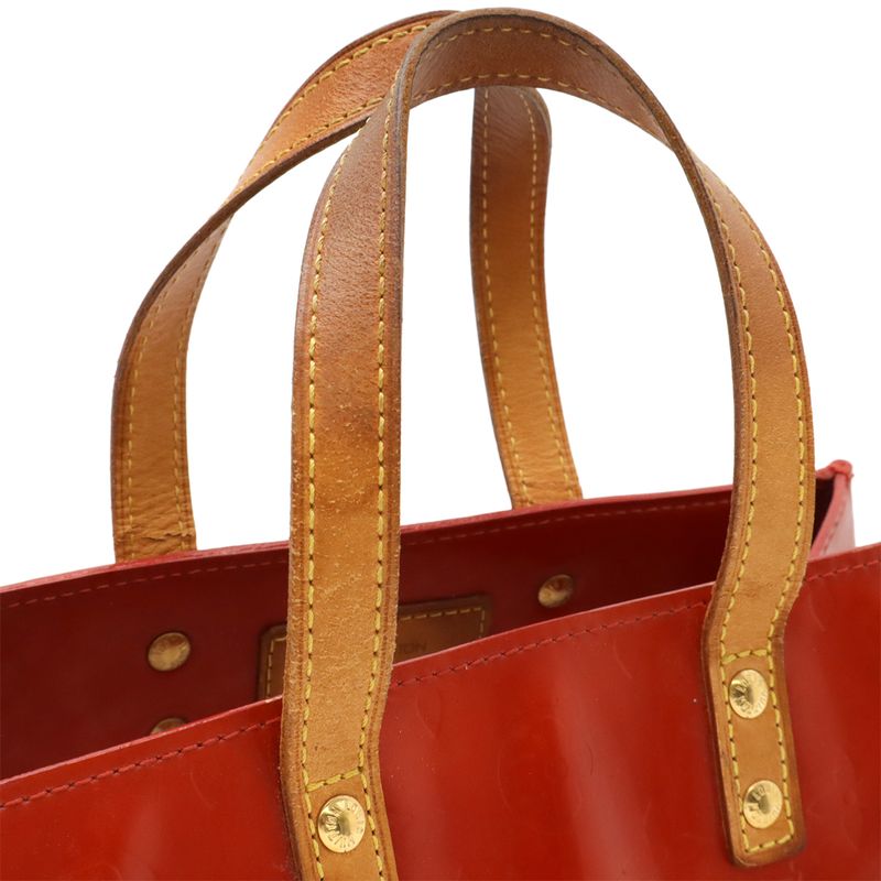 Louis Vuitton Monogram Vernis Lead PM Handbag Mini Tote Bag Rouge Red M91088