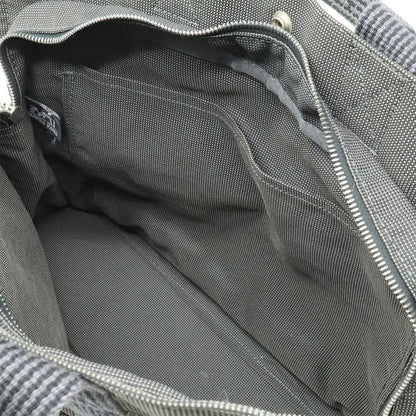 Hermes Her Line Tote MM Tote Bag Handbag Canvas Gray Black Silver Hardware New