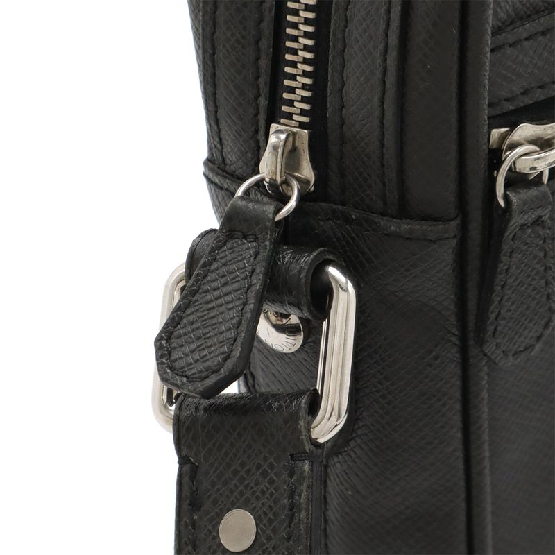 Louis Vuitton Taiga Dimitri Shoulder Bag Crossbody Leather Ardoise Black Silver