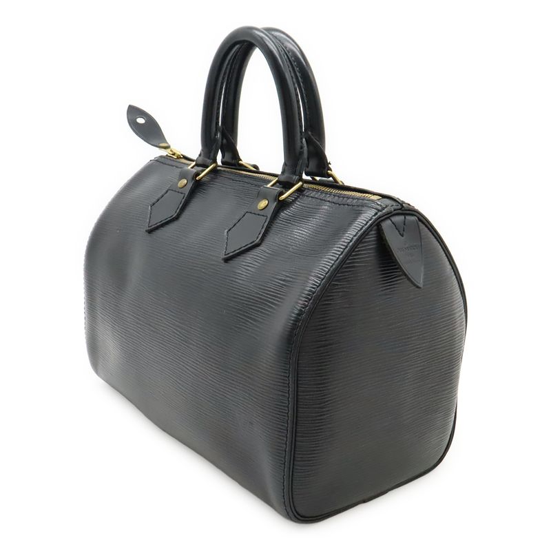 Louis Vuitton Epi Speedy 25 Handbag Mini Boston Bag Noir Black Gold Hardware