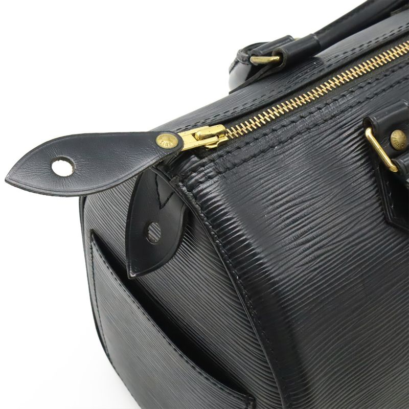 Louis Vuitton Epi Speedy 25 Handbag Mini Boston Bag Noir Black Gold Hardware