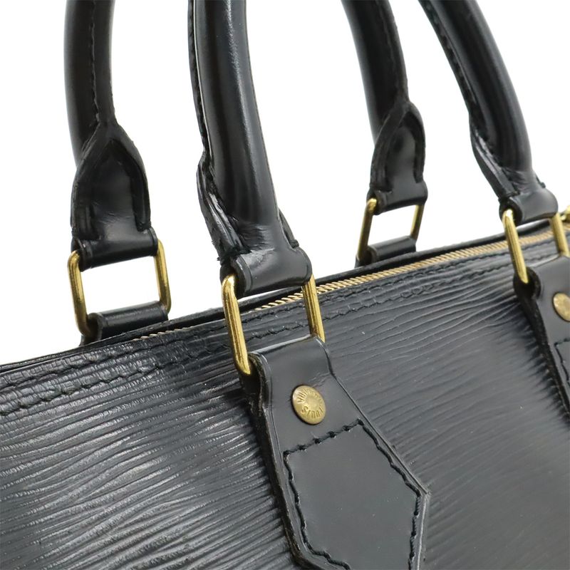 Louis Vuitton Epi Speedy 25 Handbag Mini Boston Bag Noir Black Gold Hardware