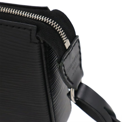 Louis Vuitton Epi Pochette Accessory Pouch Handbag Noir Black Silver Hardware