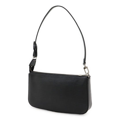 Louis Vuitton Epi Pochette Accessory Pouch Handbag Noir Black Silver Hardware