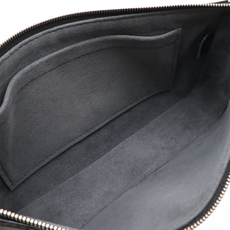 Louis Vuitton Epi Pochette Accessory Pouch Handbag Noir Black Silver Hardware