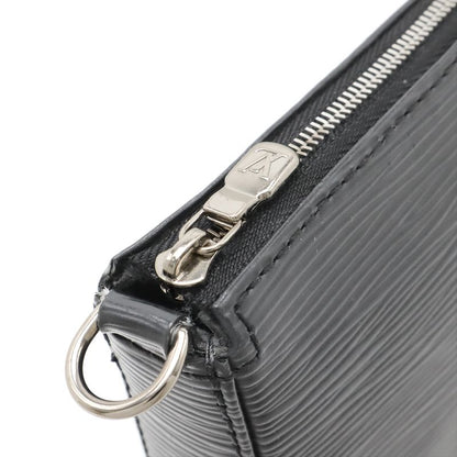 Louis Vuitton Epi Pochette Accessory Pouch Handbag Noir Black Silver Hardware