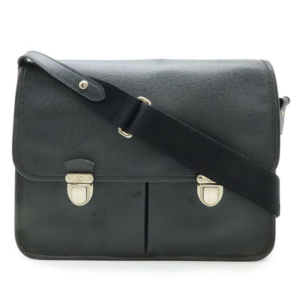 Louis Vuitton Taiga Alexei Shoulder Bag Crossbody Ardoise Black Silver Hardware