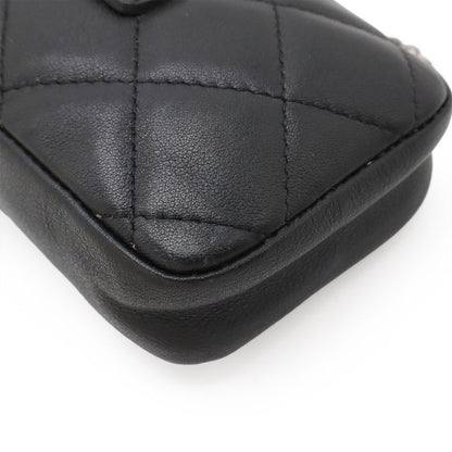 Chanel Cambon Line Cigarette Case Tobacco Case IQOS Case Pouch Leather Black
