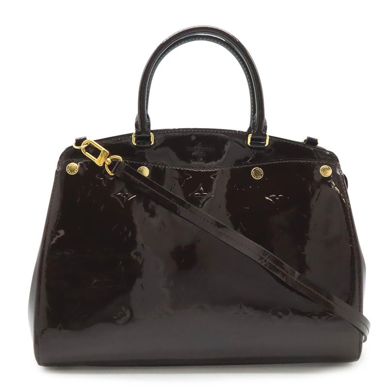 Louis Vuitton Monogram Vernis MM Handbag Tote Bag 2WAY Shoulder Bag Enamel