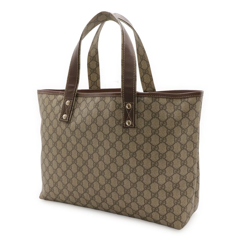 Gucci GG Supreme GG Plus Sherry Line Tote Bag Shoulder Bag PVC Leather Beige