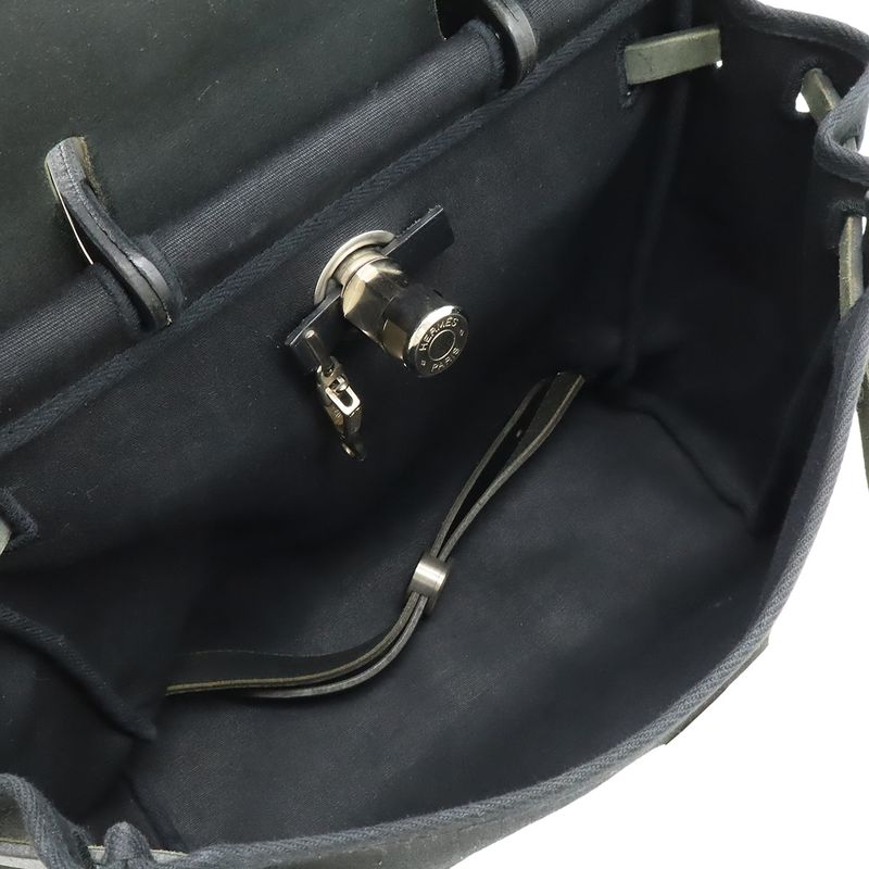 Hermes Herbag Her Bag A Dos PM Rucksack Sac Backpack 2WAY Handbag Toile