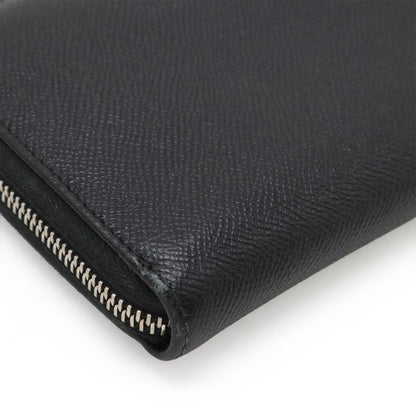 Bvlgari Bulgari Bvlgari Man Round Zipper Long Wallet Leather Black Silver