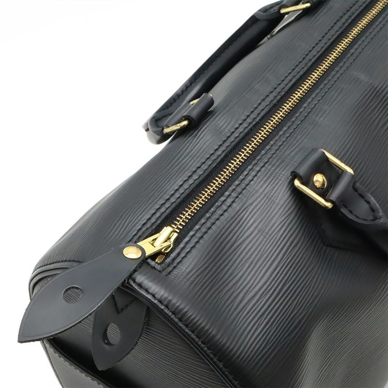 Louis Vuitton Epi Speedy 30 Handbag Mini Boston Bag Soft Epi Leather Noir Black