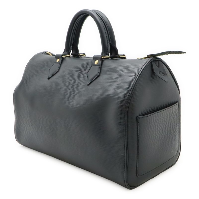 Louis Vuitton Epi Speedy 30 Handbag Mini Boston Bag Soft Epi Leather Noir Black
