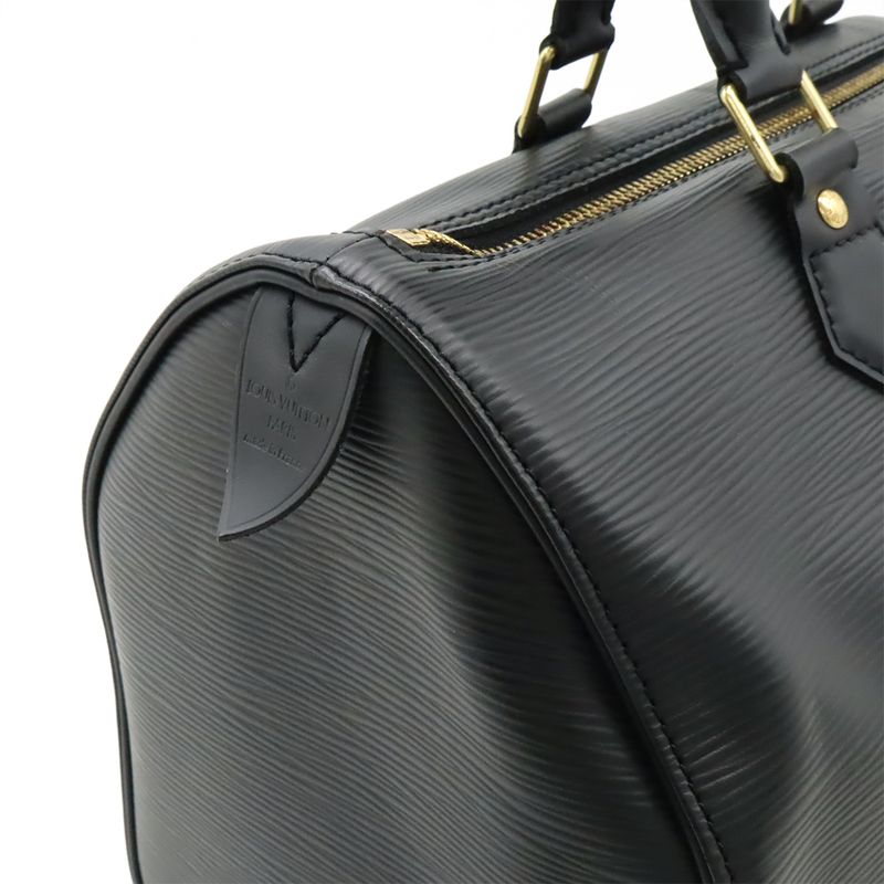 Louis Vuitton Epi Speedy 30 Handbag Mini Boston Bag Soft Epi Leather Noir Black