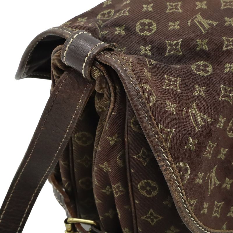 Louis Vuitton Monogram Mini Lin Saumur 30 Shoulder Bag Crossbody Canvas Leather