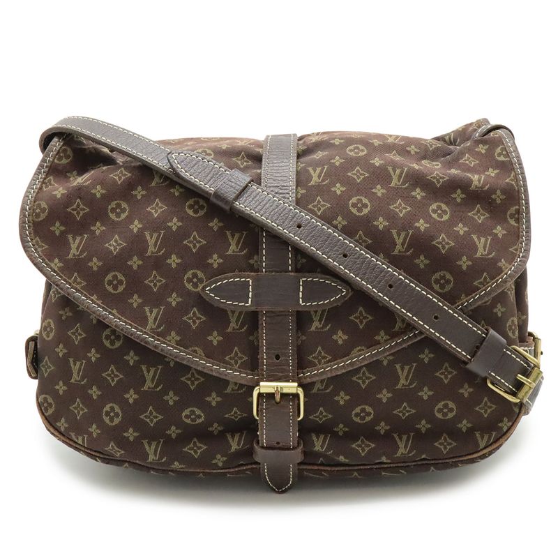 Louis Vuitton Monogram Mini Lin Saumur 30 Shoulder Bag Crossbody Canvas Leather