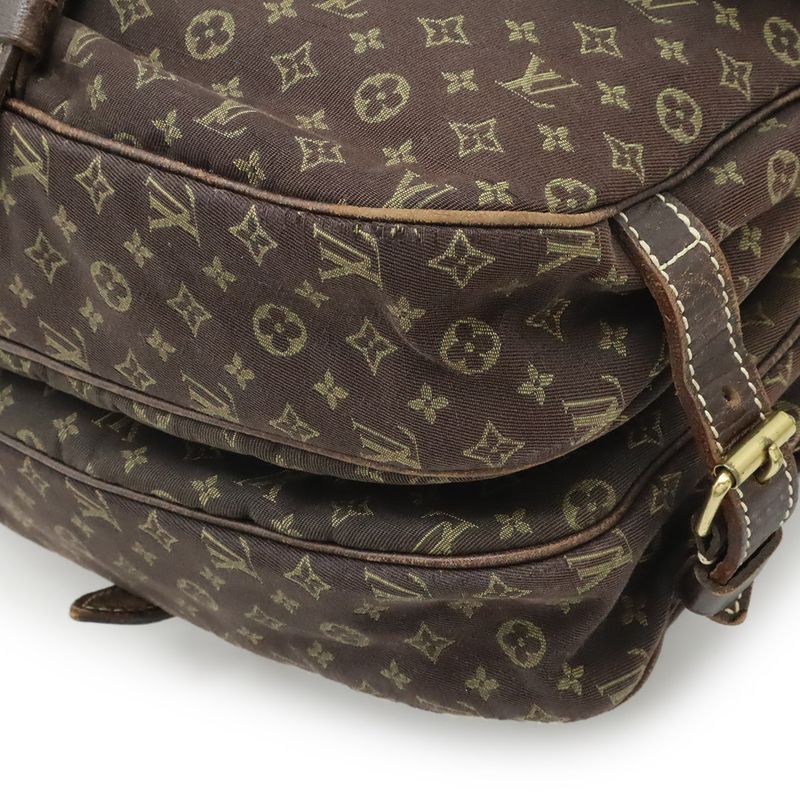 Louis Vuitton Monogram Mini Lin Saumur 30 Shoulder Bag Crossbody Canvas Leather