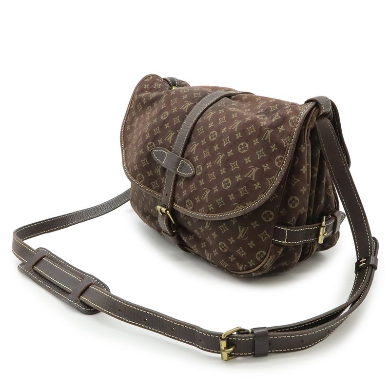 Louis Vuitton Monogram Mini Lin Saumur 30 Shoulder Bag Crossbody Canvas Leather