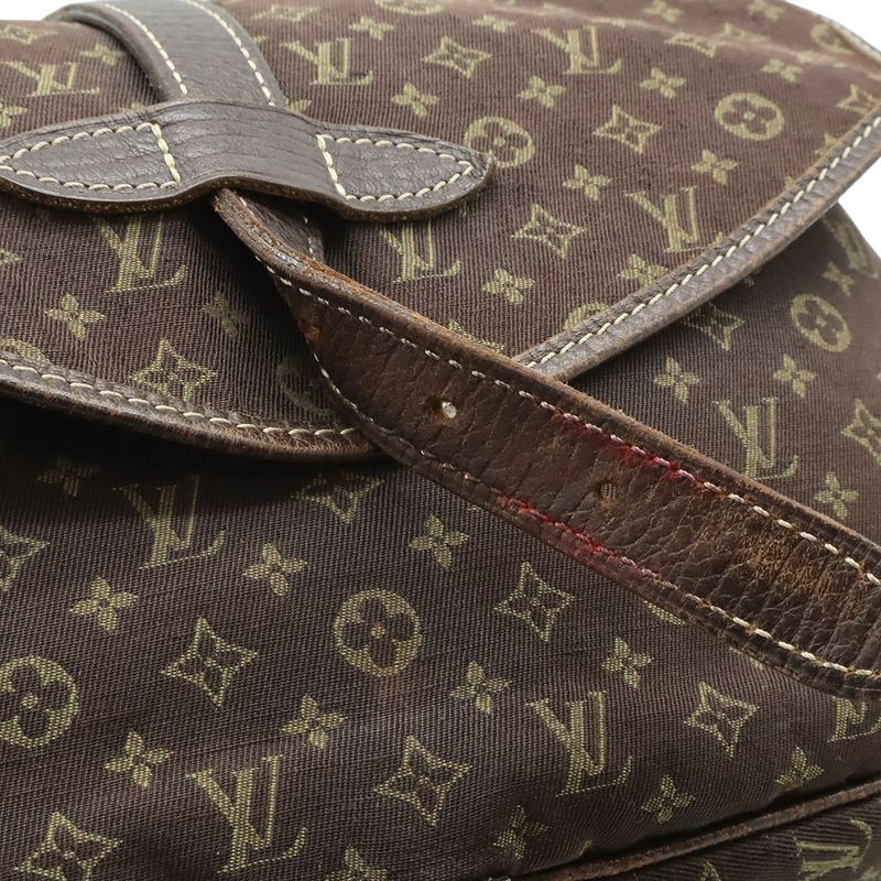 Louis Vuitton Monogram Mini Lin Saumur 30 Shoulder Bag Crossbody Canvas Leather