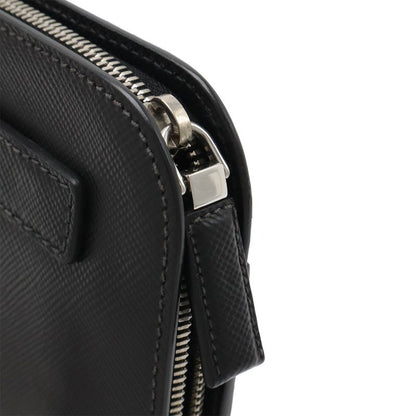 Prada Second Bag Clutch Bag Multi Pouch Leather NERO Black Silver Hardware