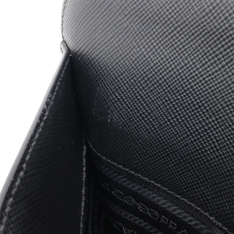 Prada Second Bag Clutch Bag Multi Pouch Leather NERO Black Silver Hardware