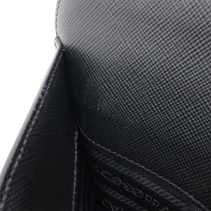 Prada Second Bag Clutch Bag Multi Pouch Leather NERO Black Silver Hardware