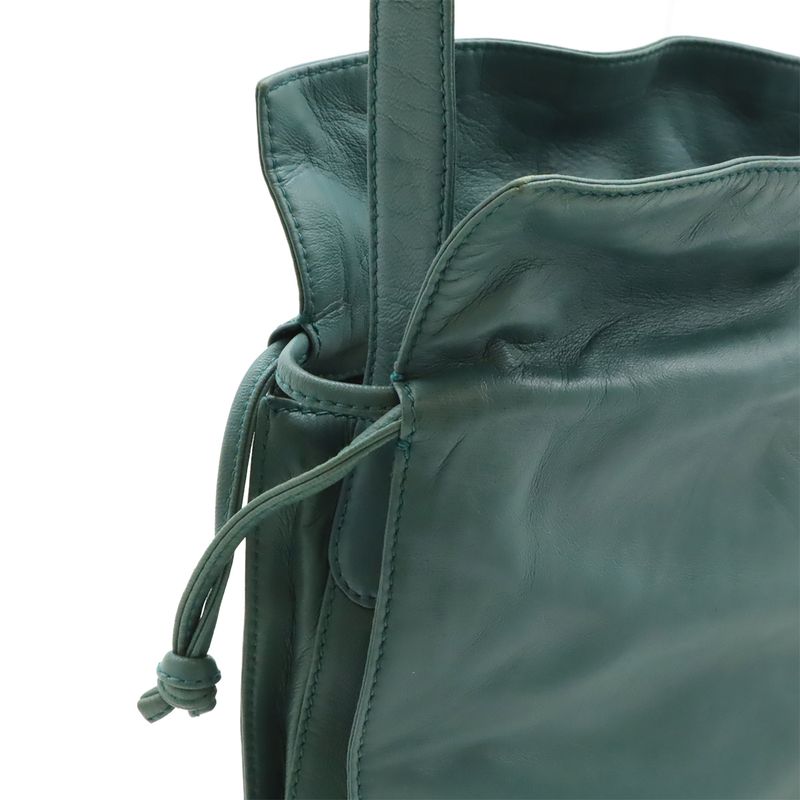 Loewe Flamenco Drawstring Bag Shoulder Bag Crossbody Nappa Leather Blue Green