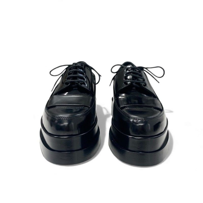 Hermes Loafers Leather Shoes Black Thick Sole