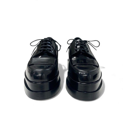 Hermes Loafers Leather Shoes Black Thick Sole