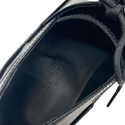 Hermes Loafers Leather Shoes Black Thick Sole