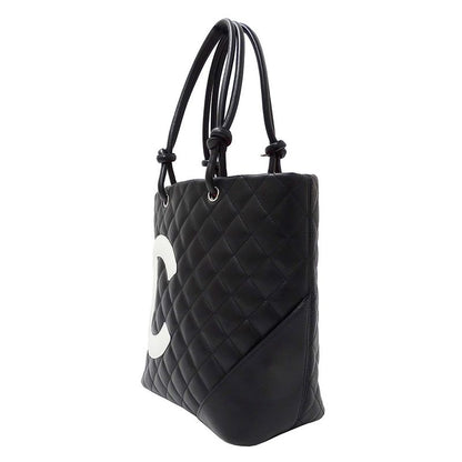 Chanel Bag Tote Lambskin Cambon Medium Black Handbag