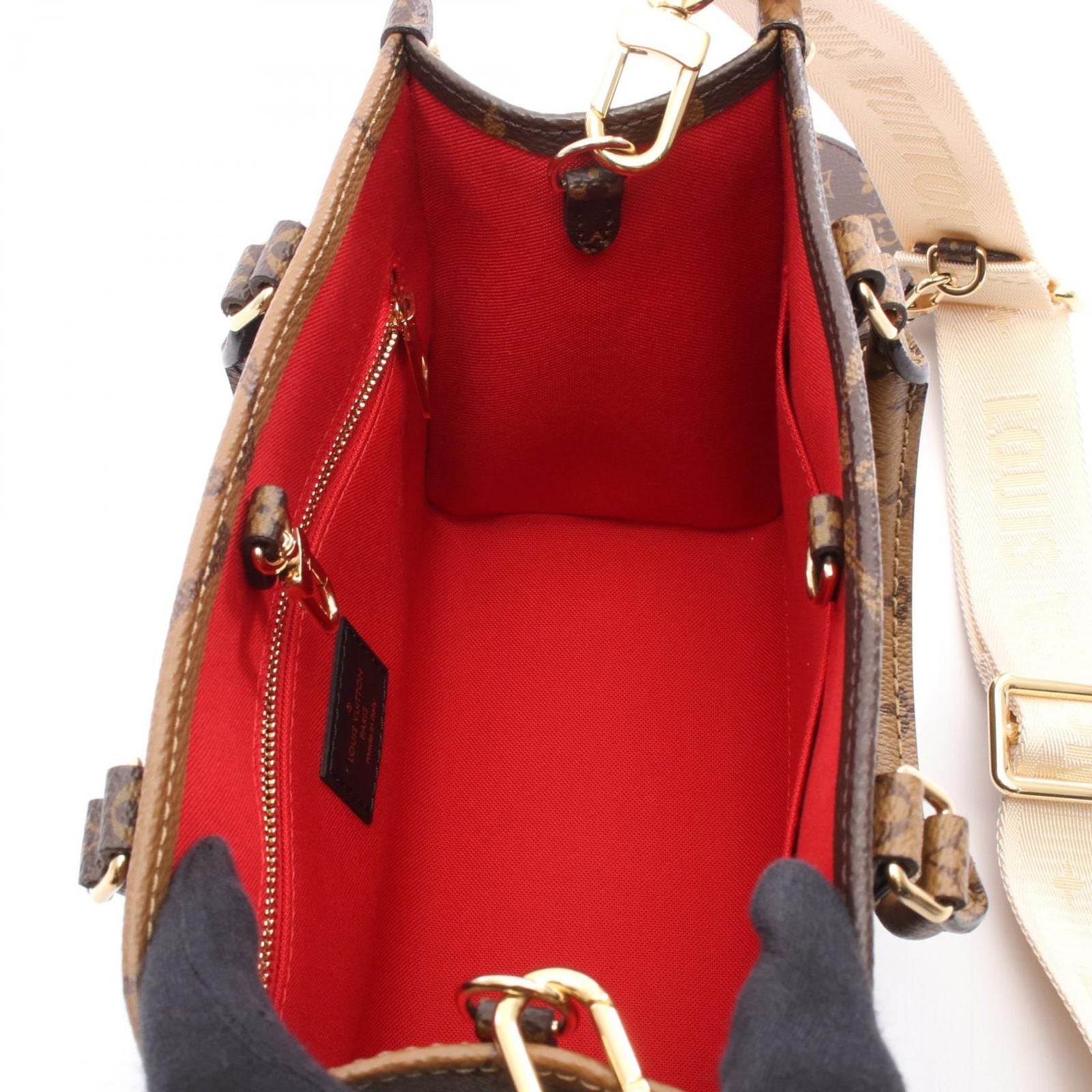 Louis Vuitton Handbag on the Go PM Monogram Giant Reverse M46373 PVC Coated