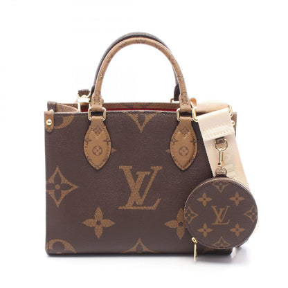 Louis Vuitton Handbag on the Go PM Monogram Giant Reverse M46373 PVC Coated