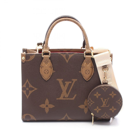 Louis Vuitton Handbag on the Go PM Monogram Giant Reverse M46373 PVC Coated