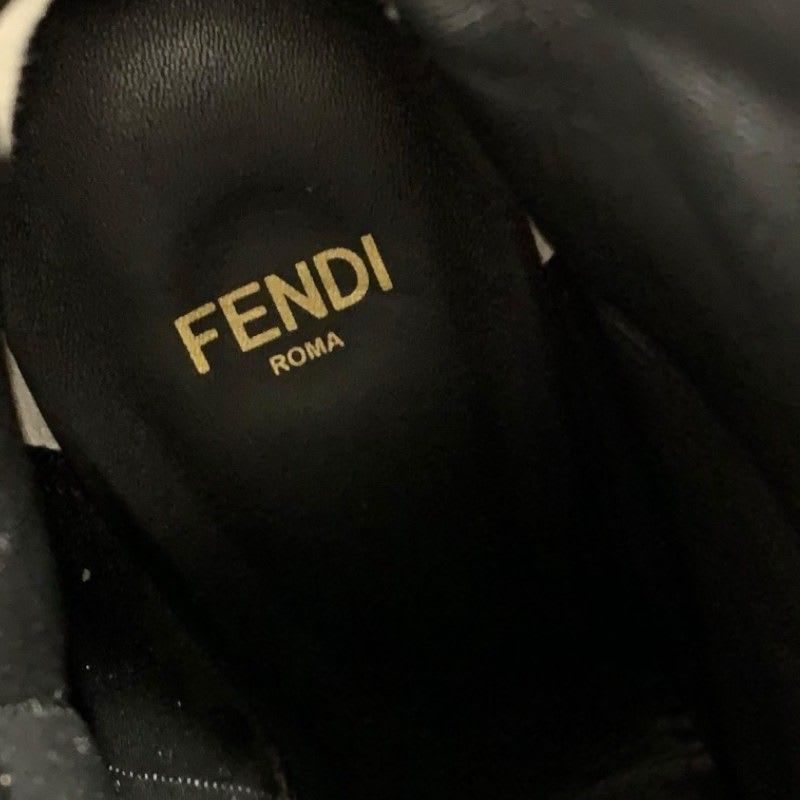 Fendi First Boots Short Shoes Leather Black Gold Metal Heel FF Logo