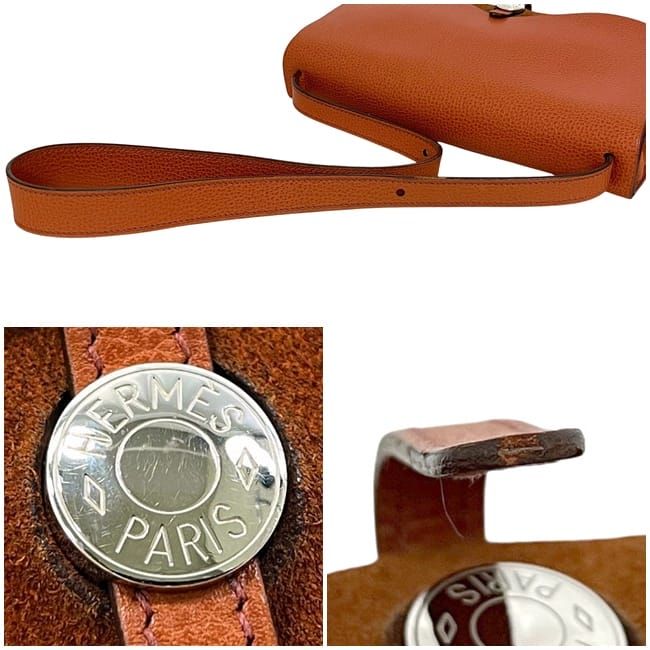 Hermes Semi Shoulder Bag Colorado PM Orange Leather