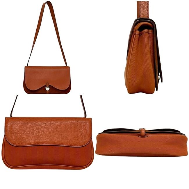 Hermes Semi Shoulder Bag Colorado PM Orange Leather