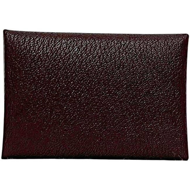 Hermes Bifold Wallet Calvi Duo Brown Blue Coin Purse