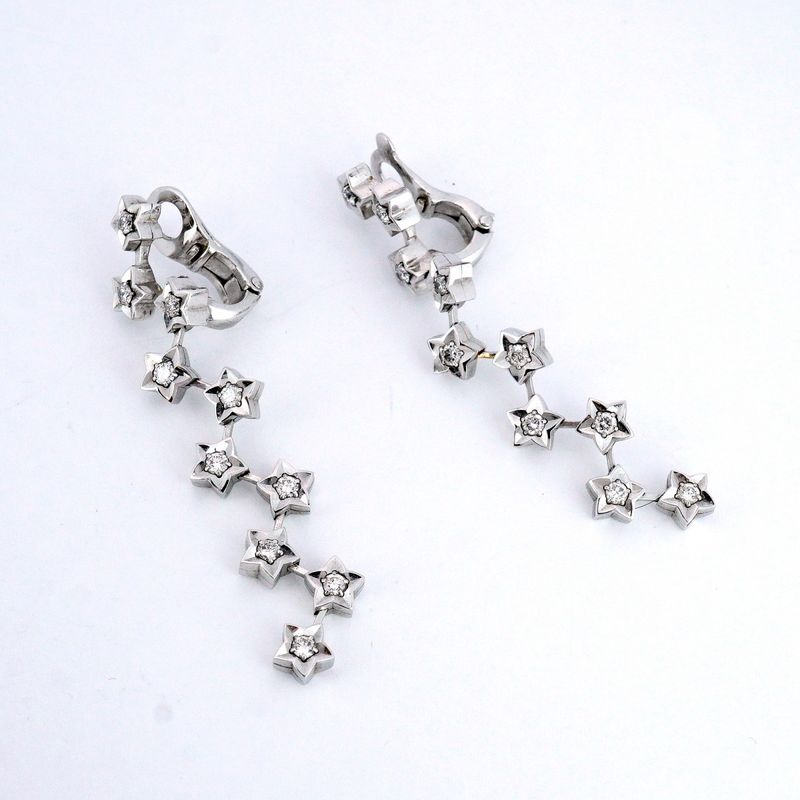 Chanel Earring Comet Star 18k White Gold White Gold Diamond Ladies