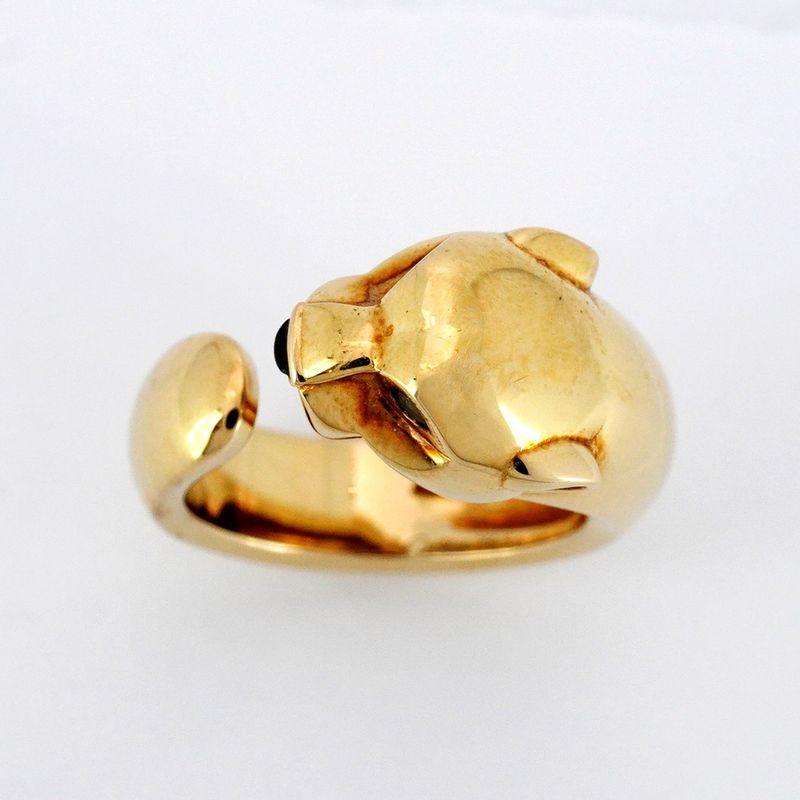 Cartier Ring Panthère 18k Pink Gold Pink Gold Onyx Emerald Black Green #54