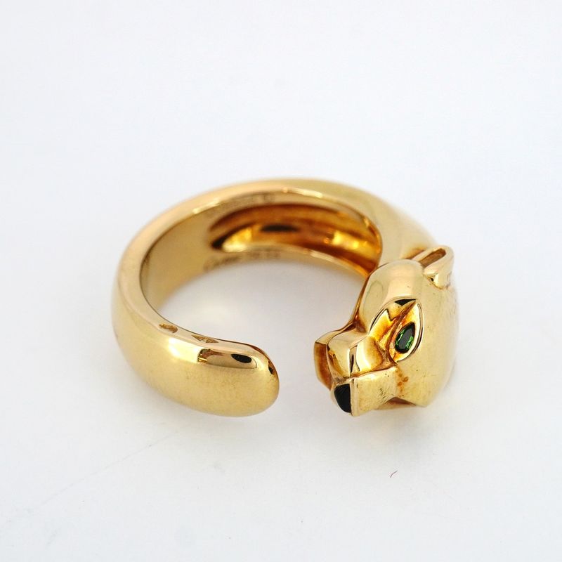 Cartier Ring Panthère 18k Pink Gold Pink Gold Onyx Emerald Black Green #54
